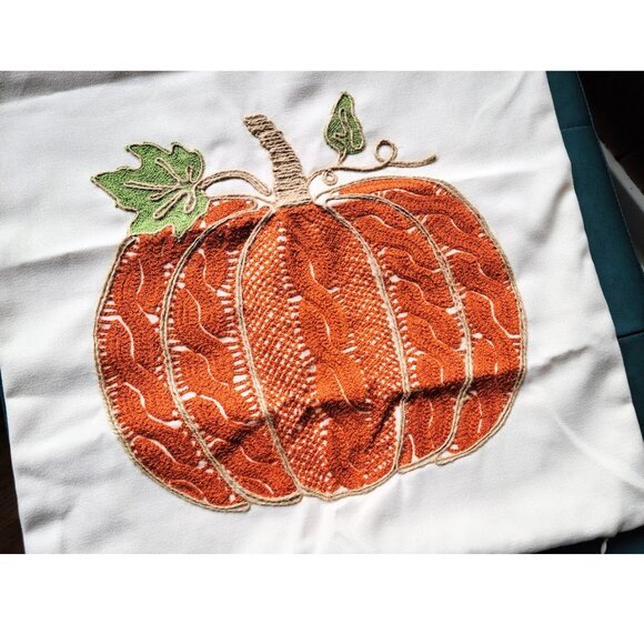 Pumpkin Pillow Cover Fall Decor Accent Thanksgiving Cottage Farmhouse Throw Case - Picture 4 of 14